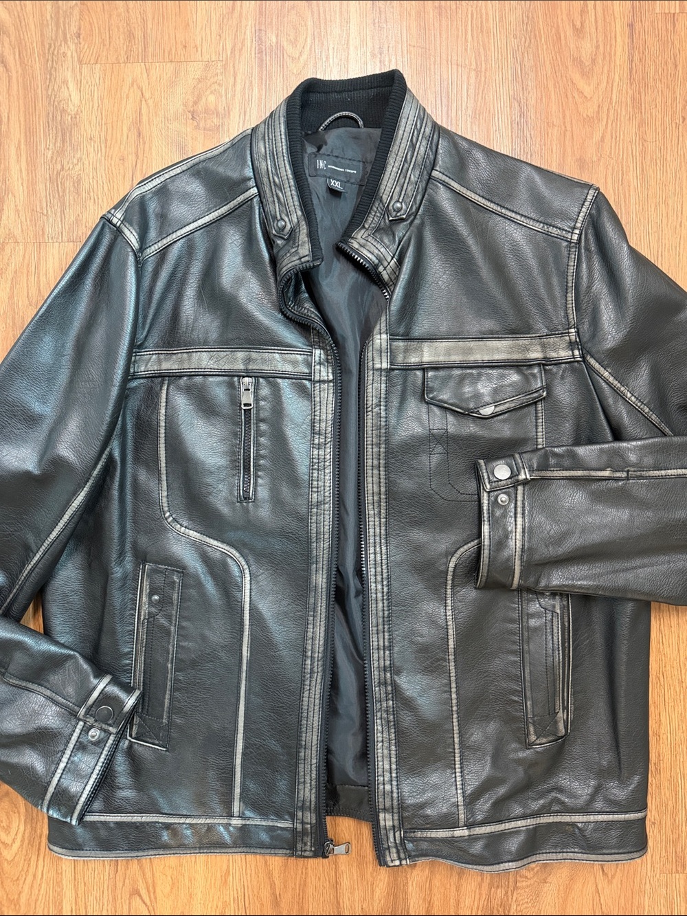 INC Men’s Faux Leather Jacket - XXL